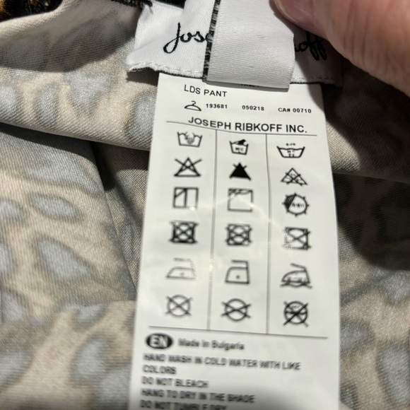 JOSEPH RIBKOFF Sz 8 Pull On Trouser Pants Leopard Print Metallic Stripe NEW - Picture 10 of 10